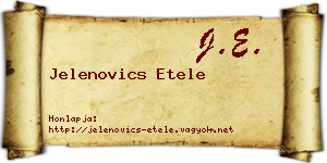 Jelenovics Etele névjegykártya